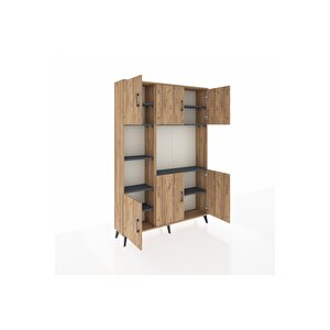 Arges Dolap 9 Raflı 6 Kapaklı 132x30x195 Çam-çam/antrasit