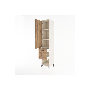 Hyperion Dolap 3 Raflı 2 Çekmeceli Tek Kapaklı 44x44x221 Aytaşı-çam