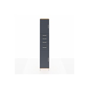 Hyperion Dolap 3 Raflı 4 Çekmeceli 2 Kapaklı 44x44x243 Çam-antrasit
