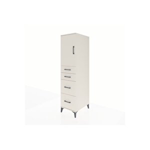 Kronos Dolap Tek Raflı 4 Çekmeceli Tek Kapaklı 44x59x182 Aytaşı-aytaşı