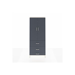 Arges Dolap 3 Raflı 3 Çekmeceli 2 Kapaklı 88x30x221 Aytaşı-antrasit