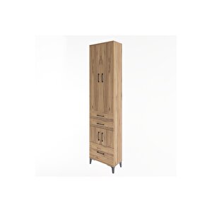 Arges Dolap 5 Raflı 3 Çekmeceli 4 Kapaklı 60x30x243 Çam-çam