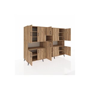 Kronos Dolap 14 Raflı 10 Kapaklı 220x59x163 Çam-çam