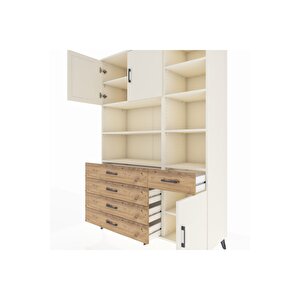 Hyperion Dolap 9 Raflı 5 Çekmeceli 3 Kapaklı 132x44x195 Aytaşı-aytaşı/çam