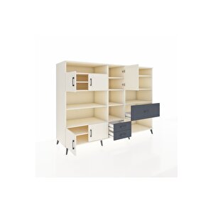 Kronos Dolap 13 Raflı 3 Çekmeceli 5 Kapaklı 220x59x163 Aytaşı-aytaşı/antrasit