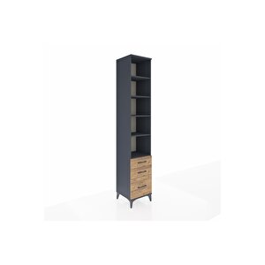 Hyperion Dolap 5 Raflı 3 Çekmeceli 44x44x243 Antrasit-çam