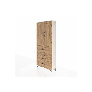 Arges Dolap 3 Raflı 4 Çekmeceli 2 Kapaklı 88x30x221 Aytaşı-çam