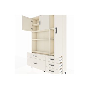 Arges Gardrop 7 Raflı 5 Çekmeceli 3 Kapaklı 132x30x195 Aytaşı-aytaşı