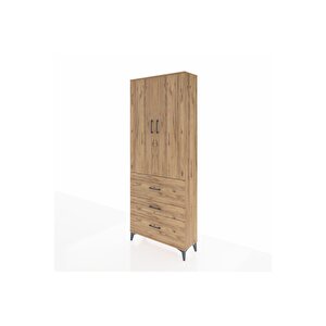 Arges Dolap 3 Raflı 3 Çekmeceli 2 Kapaklı 88x30x221 Çam-çam