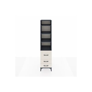 Hyperion Dolap 4 Raflı 3 Çekmeceli 44x44x195 Antrasit-aytaşı