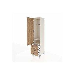 Hyperion Dolap 2 Raflı 3 Çekmeceli Tek Askılı 44x44x195 Aytaşı-çam