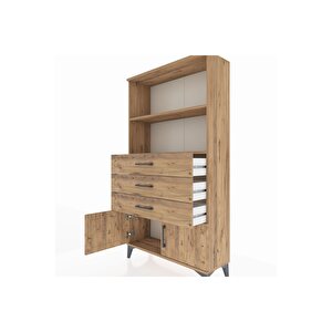 Arges Dolap 2 Raflı 3 Çekmeceli 2 Kapaklı 88x30x163 Çam-çam