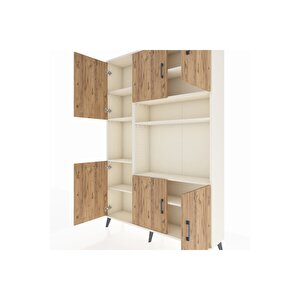 Arges Dolap 9 Raflı 6 Kapaklı 132x30x195 Aytaşı-çam/aytaşı