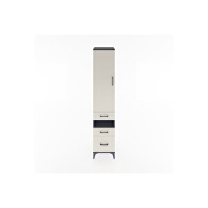 Hyperion Dolap 3 Raflı 3 Çekmeceli Tek Askılı 44x44x221 Antrasit-aytaşı