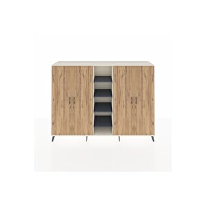 Hyperion Dolap 12 Raflı 4 Kapaklı 220x44x163 Aytaşı-çam/antrasit