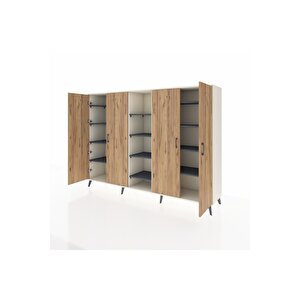 Hyperion Dolap 12 Raflı 4 Kapaklı 220x44x163 Aytaşı-çam/antrasit