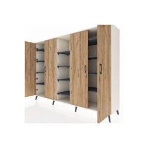 Hyperion Dolap 12 Raflı 4 Kapaklı 220x44x163 Aytaşı-çam/antrasit