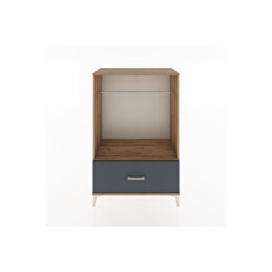 Hyperion Dolap Tek Raflı Tek Çekmeceli Tek Askılı 88x44x134 Çam-antrasit