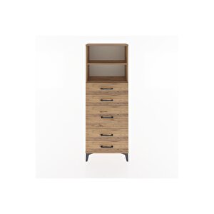 Arges Dolap 2 Raflı 5 Çekmeceli 60x30x163 Çam-çam