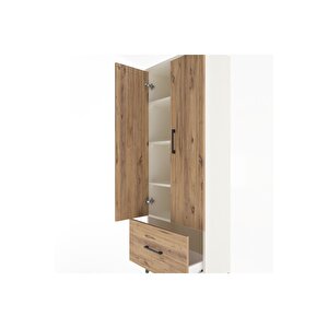 Arges Dolap 4 Raflı Tek Çekmeceli 2 Kapaklı 60x30x163 Aytaşı-çam