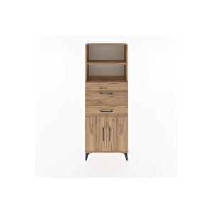 Arges Dolap 3 Raflı 2 Çekmeceli 2 Kapaklı 60x30x163 Çam-çam