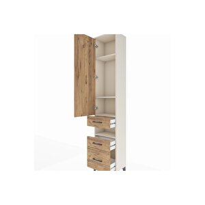 Arges Dolap 4 Raflı 3 Çekmeceli Tek Kapaklı 44x30x221 Aytaşı-çam
