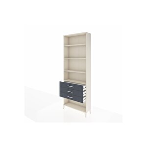 Arges Dolap 4 Raflı 3 Çekmeceli 88x30x243 Aytaşı-antrasit