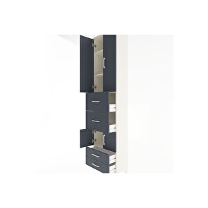 Arges Dolap 4 Raflı 4 Çekmeceli 4 Kapaklı 60x30x243 Aytaşı-antrasit