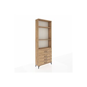 Arges Dolap 3 Raflı 4 Çekmeceli 88x30x243 Çam-çam