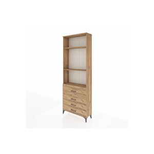 Arges Dolap 3 Raflı 4 Çekmeceli 88x30x243 Çam-çam