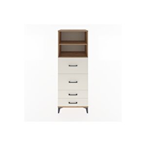 Hyperion Dolap 2 Raflı 4 Çekmeceli 60x44x163 Çam-aytaşı