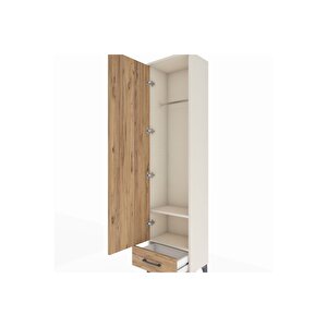 Arges Dolap 2 Raflı Tek Çekmeceli Tek Askılı 44x30x182 Aytaşı-çam