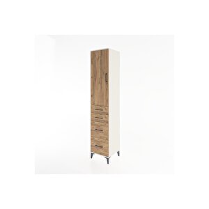 Hyperion Dolap 3 Raflı 4 Çekmeceli Tek Kapaklı 44x44x221 Aytaşı-çam