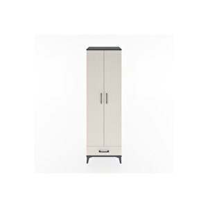 Hyperion Dolap 3 Raflı Tek Çekmeceli Tek Askılı 60x44x195 Antrasit-aytaşı