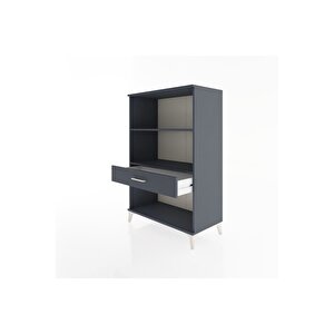 Hyperion Dolap 2 Raflı Tek Çekmeceli 88x44x134 Antrasit-antrasit