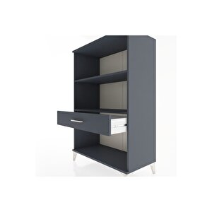 Hyperion Dolap 2 Raflı Tek Çekmeceli 88x44x134 Antrasit-antrasit