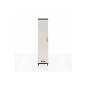 Hyperion Dolap 3 Raflı Tek Çekmeceli Tek Askılı 44x44x195 Antrasit-aytaşı