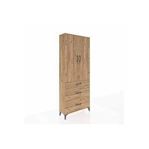 Arges Dolap 2 Raflı 3 Çekmeceli Tek Askılı 88x30x221 Çam-çam