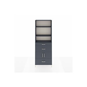 Arges Dolap 4 Raflı 3 Çekmeceli 2 Kapaklı 88x30x243 Antrasit-antrasit