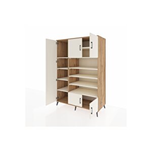 Kronos Dolap 10 Raflı 5 Kapaklı 132x59x195 Çam-aytaşı/aytaşı