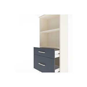 Arges Dolap 2 Raflı 2 Çekmeceli 60x30x134 Aytaşı-antrasit