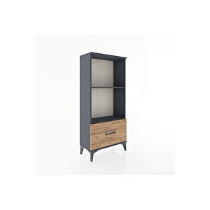 Hyperion Dolap 2 Raflı Tek Çekmeceli 60x44x134 Antrasit-çam