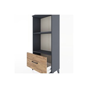 Hyperion Dolap 2 Raflı Tek Çekmeceli 60x44x134 Antrasit-çam