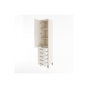 Hyperion Dolap 3 Raflı 5 Çekmeceli Tek Kapaklı 44x44x221 Aytaşı-aytaşı