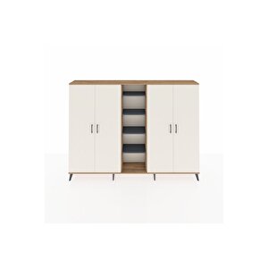 Arges Dolap 12 Raflı 4 Kapaklı 220x30x163 Çam-aytaşı/antrasit