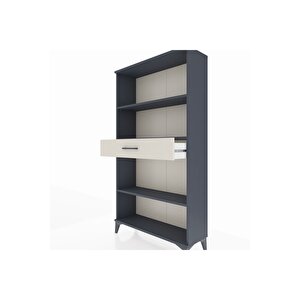 Arges Dolap 3 Raflı Tek Çekmeceli 88x30x163 Antrasit-aytaşı