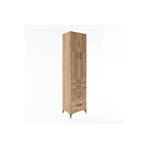 Hyperion Dolap 5 Raflı 3 Çekmeceli 4 Kapaklı 60x44x243 Çam-çam