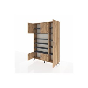 Arges Dolap 11 Raflı 5 Kapaklı 132x30x195 Çam-çam/antrasit