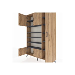 Arges Dolap 11 Raflı 5 Kapaklı 132x30x195 Çam-çam/antrasit