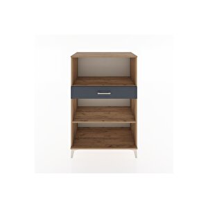 Hyperion Dolap 2 Raflı Tek Çekmeceli 88x44x134 Çam-antrasit